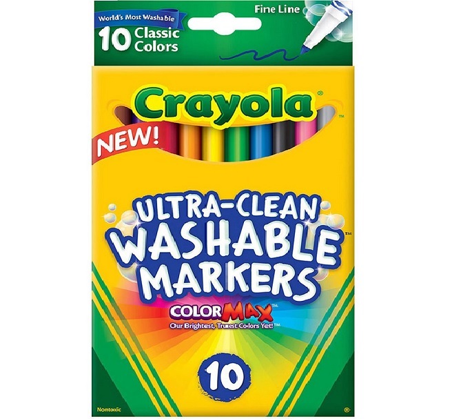 10 CT. FINE-LINE WASHABLE MARKERS