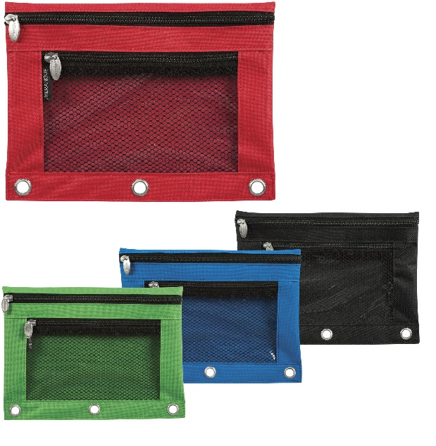 3-ring pencil pouch with a mesh