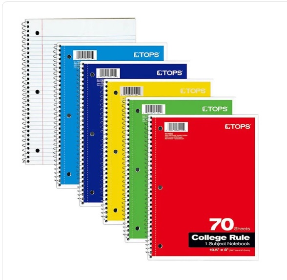 NOTEBOOK, 70 ct. CR - asst colors | The Write Stuff